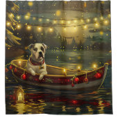 American Staffordshire kerstvakantie Douchegordijn (Voorkant)