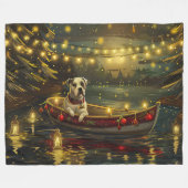 American Staffordshire kerstvakantie Fleece Deken (Voorkant (Horizontaal))