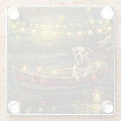 American Staffordshire kerstvakantie Glazen Onderzetter (Achterkant)