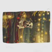 American Staffordshire kerstvakantie Golfhanddoek (Horizontaal)