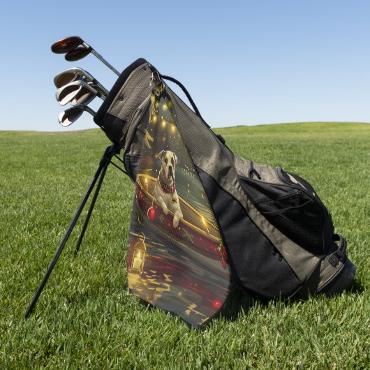 American Staffordshire kerstvakantie Golfhanddoek (Groen)