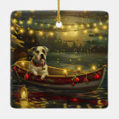 American Staffordshire kerstvakantie Keramisch Ornament (Achterkant)