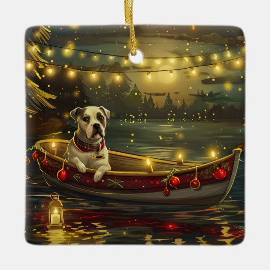 American Staffordshire kerstvakantie Keramisch Ornament (Voorkant)
