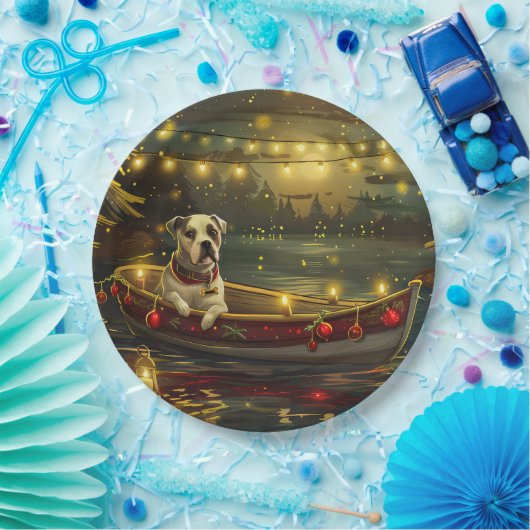 American Staffordshire kerstvakantie Papieren Bordje (Feest)