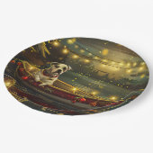 American Staffordshire kerstvakantie Papieren Bordje (Gekanteld)