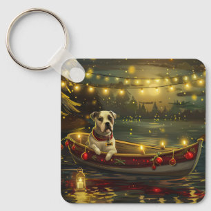 American Staffordshire kerstvakantie Sleutelhanger