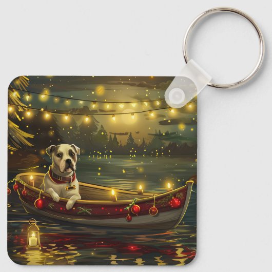 American Staffordshire kerstvakantie Sleutelhanger (Achterkant)