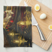 American Staffordshire kerstvakantie Theedoek (Quarter Fold)