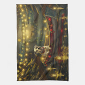 American Staffordshire kerstvakantie Theedoek (Verticaal)