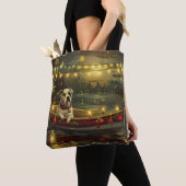 American Staffordshire kerstvakantie Tote Bag (Dichtbij)