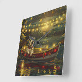 American Staffordshire kerstvakantie Vierkante Klok (Hoek)