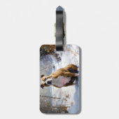 American Staffordshire liet het sneeuwKerstmis Bagagelabel (Achterkant verticaal)