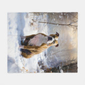 American Staffordshire liet het sneeuwKerstmis Fleece Deken (Voorkant (Horizontaal))