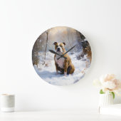 American Staffordshire liet het sneeuwKerstmis Grote Klok (Huis)