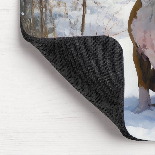 American Staffordshire liet het sneeuwKerstmis Muismat (Hoek)