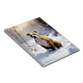 American Staffordshire liet het sneeuwKerstmis Notitieboek (Rechterzijde)