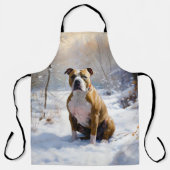 American Staffordshire liet het sneeuwKerstmis Schort (Voorkant)