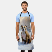 American Staffordshire liet het sneeuwKerstmis Schort (Gedragen)