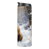 American Staffordshire liet het sneeuwKerstmis Thermosbeker (Geroteerd rechts)