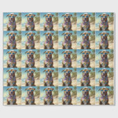 American Staffordshire on Beach,zomercadeau Cadeaupapier (Vlak)