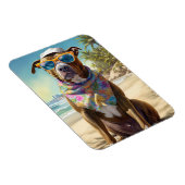 American Staffordshire on Beach,zomercadeau Magneet (Rechterzijde)