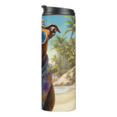 American Staffordshire on Beach,zomercadeau Thermosbeker (Geroteerd rechts)