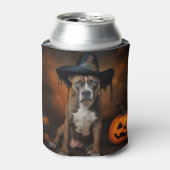 American Staffordshire Pompoenen Halloween Scary Blikjeskoeler (Blikje Voorkant)