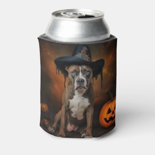 American Staffordshire Pompoenen Halloween Scary Blikjeskoeler (Blikje Achterkant)