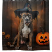 American Staffordshire Pompoenen Halloween Scary Douchegordijn (Voorkant)