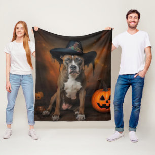American Staffordshire Pompoenen Halloween Scary Fleece Deken