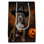 American Staffordshire Pompoenen Halloween Scary Medium Cadeauzakje (Achterkant)