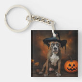 American Staffordshire Pompoenen Halloween Scary Sleutelhanger (Voorkant)