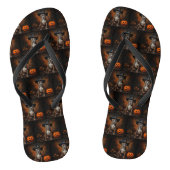 American Staffordshire Pompoenen Halloween Scary Teenslippers (Voetbed)