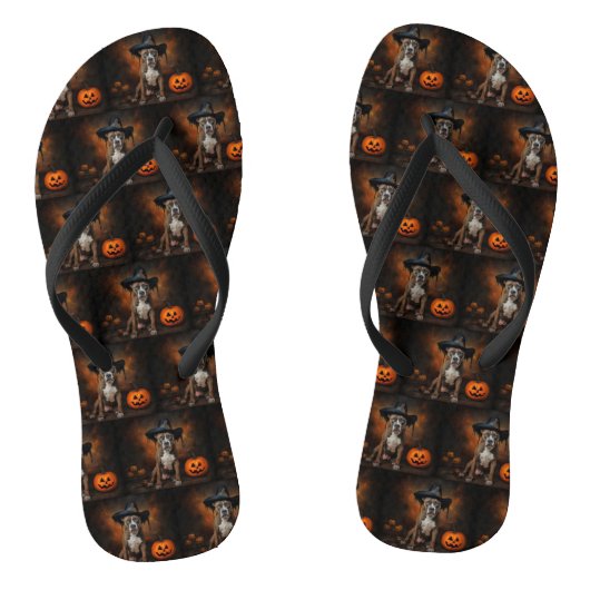 American Staffordshire Pompoenen Halloween Scary Teenslippers (Voetbed)