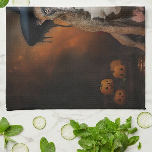 American Staffordshire Pompoenen Halloween Scary Theedoek (Gevouwen)