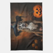 American Staffordshire Pompoenen Halloween Scary Theedoek (Verticaal)
