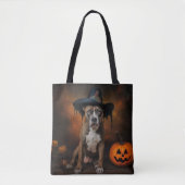 American Staffordshire Pompoenen Halloween Scary Tote Bag (Voorkant)