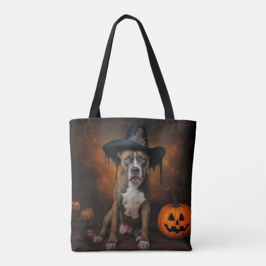 American Staffordshire Pompoenen Halloween Scary Tote Bag (Achterkant)