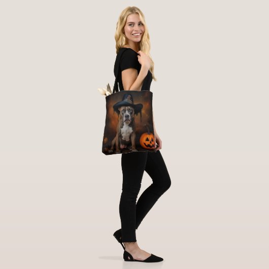 American Staffordshire Pompoenen Halloween Scary Tote Bag (Op model)