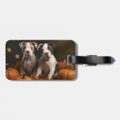 American Staffordshire Puppy Herfst Verrukking Bagagelabel (Achterkant horizontaal)