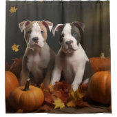 American Staffordshire Puppy Herfst Verrukking Douchegordijn (Voorkant)