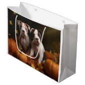 American Staffordshire Puppy Herfst Verrukking Groot Cadeauzakje (Voorkant Gekanteld)