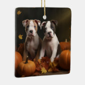 American Staffordshire Puppy Herfst Verrukking Keramisch Ornament (Rechts)