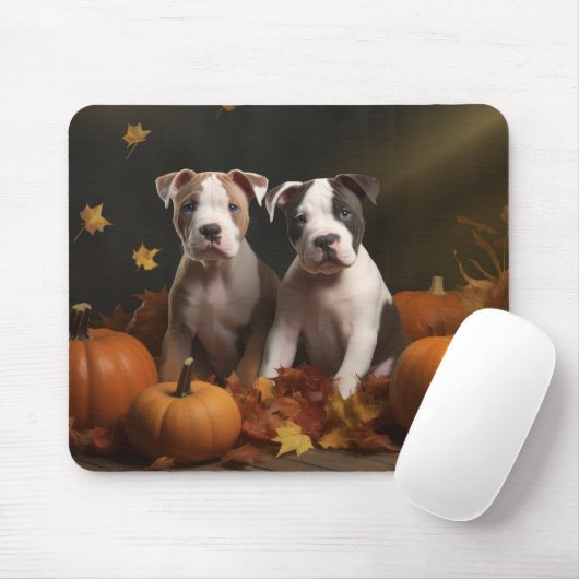 American Staffordshire Puppy Herfst Verrukking Muismat (Met muis)