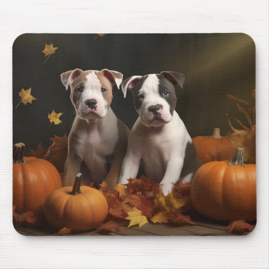 American Staffordshire Puppy Herfst Verrukking Muismat (Voorkant)