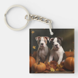 American Staffordshire Puppy Herfst Verrukking Sleutelhanger