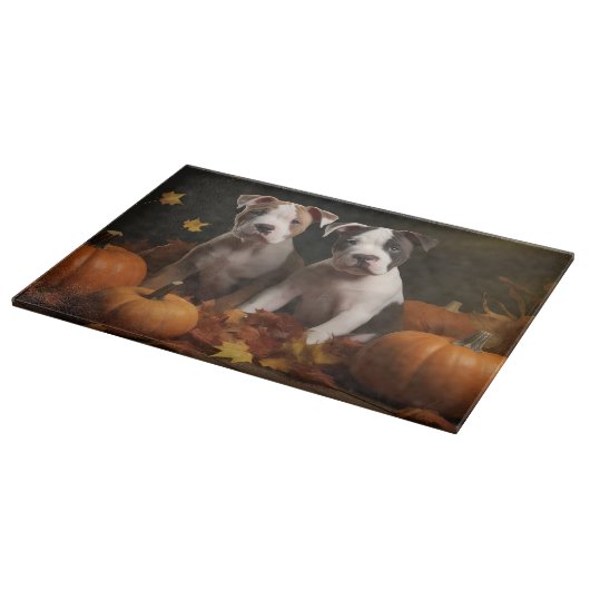 American Staffordshire Puppy Herfst Verrukking Snijplank (Hoek)