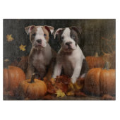 American Staffordshire Puppy Herfst Verrukking Snijplank (Voorkant)