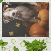 American Staffordshire Puppy Herfst Verrukking Theedoek (Gevouwen)