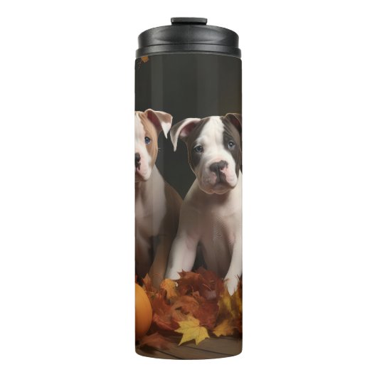 American Staffordshire Puppy Herfst Verrukking Thermosbeker (Voorkant)